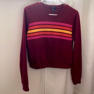 Retro Red Rainbow Crop Sweater